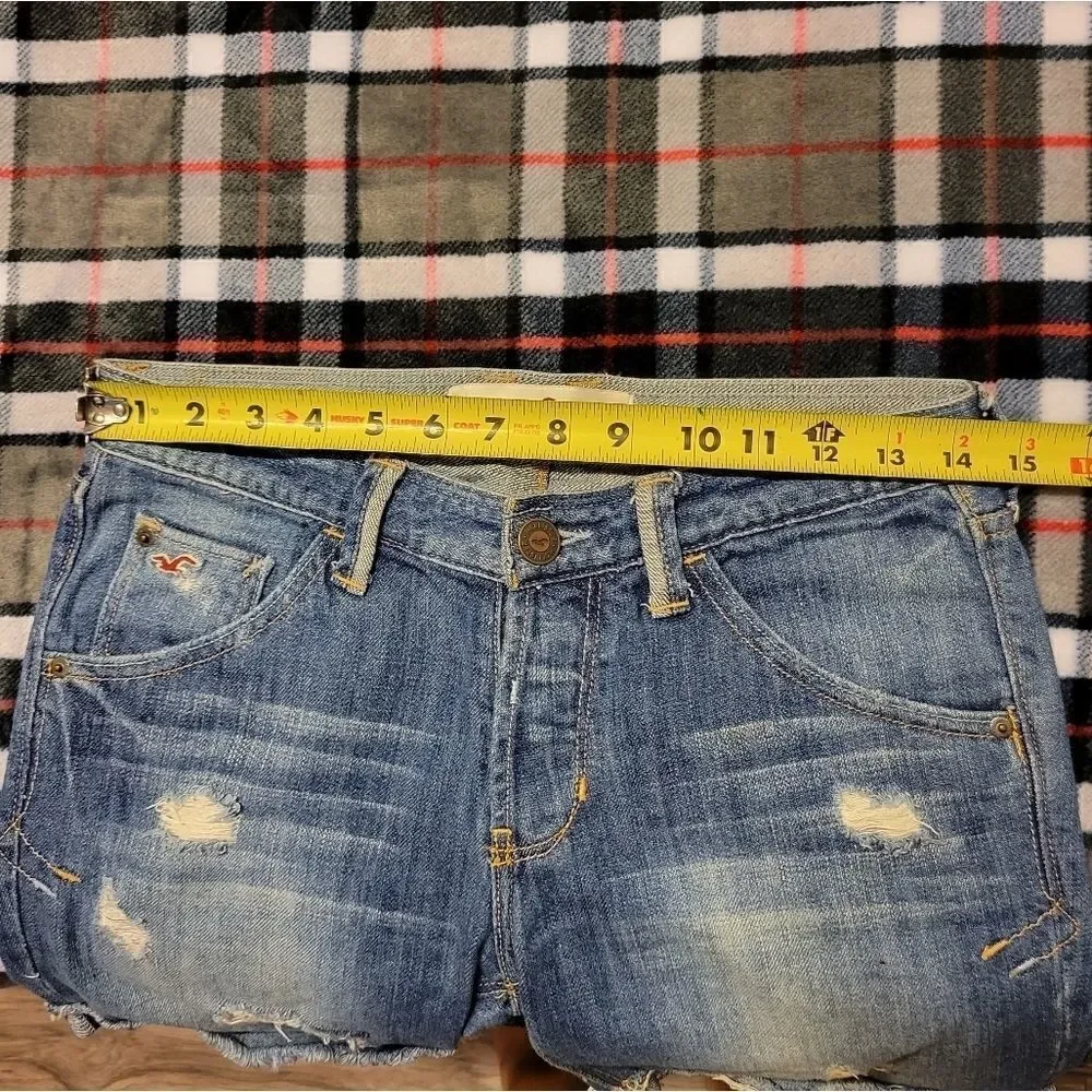 Hollister button Up Fly Distressed bermudas shorts Sz 24 - Picture 6 of 6